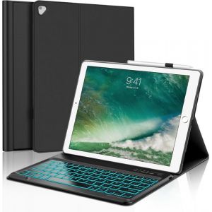Coque Clavier - AZERTY - iPad Pro 12.9 - R&eacute;tro-&eacute;clair&eacute; - D&eacute;tachable - Noir