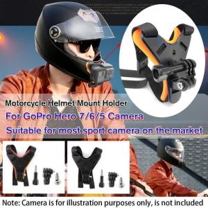 Support Fixation De Casque De Moto Pour GoPro Hero 7 6 5 Cam&eacute;ra Noir Bo66815