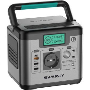 SWAREY Générateur Solaire Portable 500W(1000W Pic) Puissante Groupe électrogène 518Wh 144000mAh Generator Solaire