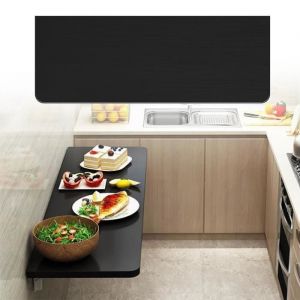 ELANCOOH Table Murale Rabattable Table Pliante Murale avec Coins arrondis Table Pliante Table Murale 60 x 30 cmnoir