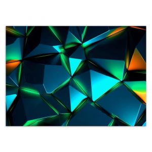 Papier peint Intiss&eacute; - Effet N&eacute;on pour Gaming Room 200x140 cm - Moderne D&eacute;coration Murale - Effet 3D - Bleu clair et vert - Feeby