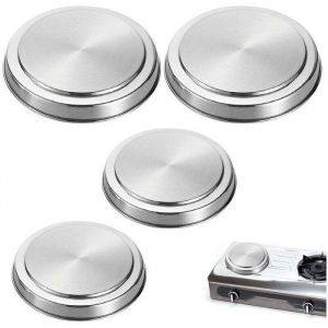 Protection Cuisini&egrave;re &eacute;lectrique couvre plaque en acier Lot de 4 Acier inox &oslash;16 et 20 cm mat