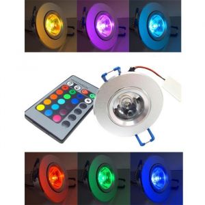 BLOOMWIN LED Spot Encastrable 5pcs RGB Multicolore Ampoule avec Telecommande 220V 16 Couleur Lampe Plafonnier Ronde pour Salon