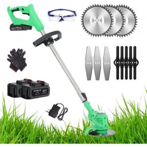 Coupe-Bordures &eacute;Lectriques Professionnel Debroussailleuse sans Fil 36v Puissante Taille Haie avec 2*Batterie Au Lithium Et 10 536