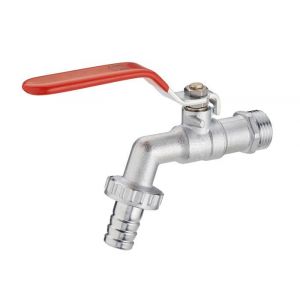 Robinet Exterieur 1/4 de tour mâle 15x21 - mâle 20x27 + raccord au nez Ø15 NOYON & THIEBAULT