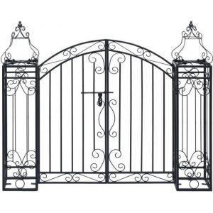 JILL - NEW Portail Portillon ornemental de jardin Pergola de jardinArche de jardinJardin dentr&eacute;e D&eacute;coration Fer forg&eacute; 122x205x10