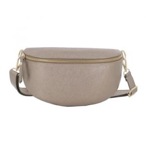 Sac banane femme cuir iris&eacute; - DOUBLE TREE - Taupe