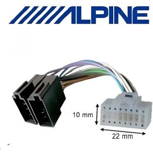 Câble adaptateur ISO autoradio ALPINE 16 pins blanc - TECHEXPERT - Câble adaptateur ISO - Audio