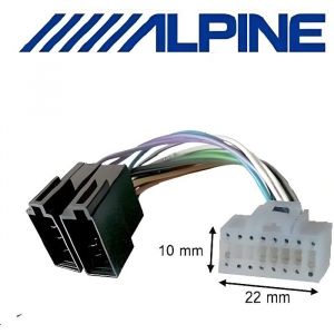 Câble adaptateur ISO autoradio ALPINE 16 pins blan