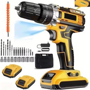 Perceuse Visseuse Sans Fil 18V - 400W 1500mAh x5 1800RPM Mandrin 3/8 Batterie lithium Pour Bricolage