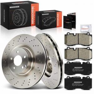 Frankberg 2x Disques de frein 4x Plaquettes de frein Essieu avant pour Mercedes-Benz Classe E W211 S211 Classe S W221 C216 SL R230