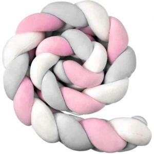 Tour de Lit Bébé Tresse Protection Lit Bebe 3m Bébé Coussin Serpent Tressé Pare-chocs pour Lit Bebe Berceau 100% Fait à Main D8
