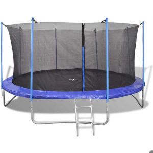vidaXL Ensemble de Trampoline 5 pcs Equipement de Jeu de Plein Air Filet de Sécurité Housse de Pluie Echelle Enfants Filles 142586