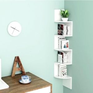 Etag&egrave;re Murale Blanche - Nebatte - Unit&eacute; - Meuble dAngle - Suspendue