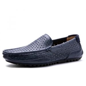 Mocassin Hommes Cuir Loafer Detente Casual Chaussure DTG-XZ089Bleu38