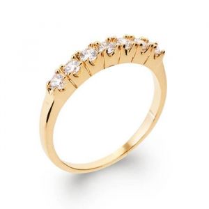 Bague - BIJOUXIA - Empierrée ZIRCONIUM - Plaqué or 18 Carats - Mixte - Tailles au choix