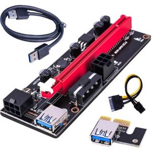 Carte graphique PCI-E Riser 009S 16X Extension PCI-E Riser USB 3.0 Carte adaptateur de câble dextension PCIE dédiée - NOIR