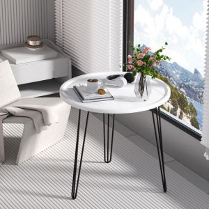 Petite table basse ronde pour salon ou chambre design moderne et fonctionnel id&eacute;ale comme table de chevet ou dappoint