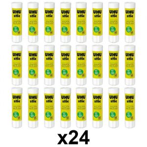 Lot de 24 Bâtons de Colle Blanche 82g - Uhu