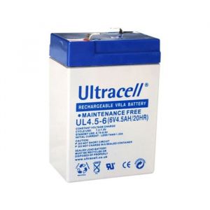 Batterie Plomb Acide - Ultracell - UL4.5-6 - 6V - 4500mAh - Blanc