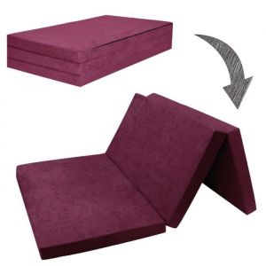 Matelas dappoint pliant - FORTISLINE - 2 places - Violet - Prune - Confort ferme