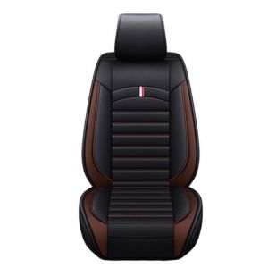 Siège simple café noir Housse de siège de voiture universelle en cuir PU accessoires dintérieur