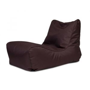 Pouf Fauteuil Chaise Longue Marron salon intérieur et extérieur tissu imperméable pochette et poignée  Marron Foncé Nc15.
