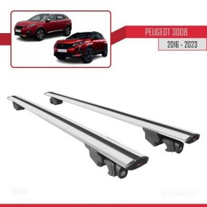 Barres de toit - Peugeot - 3008 - Aluminium - Gris - Verrouillable