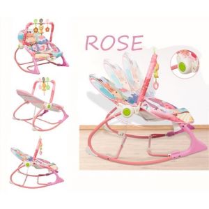 Transat B&eacute;b&eacute; avec Vibrations Apaisantes - MENGDA - Mod&egrave;le ROSE - Musical - Effets sonores - Evolutif