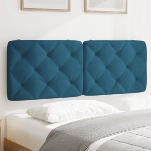 Coussin de tête de lit - VGEBY - Modèle bleu - Velours 100% polyester - Dimensions 122x6x48 cm - Largeur 120 cm