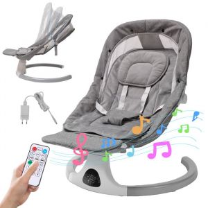 Balancelle Bebe Electrique 5 vitesses Balan&ccedil;oire b&eacute;b&eacute; avec Bluetooth et t&eacute;l&eacute;commande utilisation en int&eacute;rieur et en ext&eacute;rieur