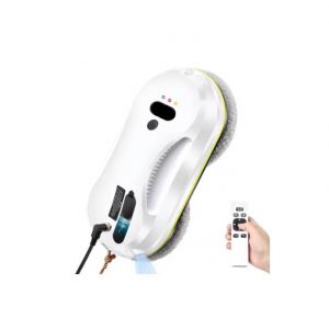Robot Nettoyeur de Vitres avec Pulvérisateur Intégré Robot Laveur de vitres Télécommande 10 Lingettes Lavables