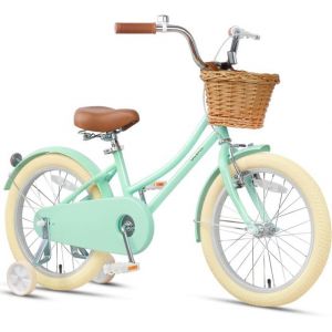 Glerc Little Molly 18 pouces pour 5 - 9 ans vélo pour enfants avec panier en osier et support menthe vert