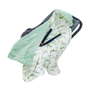 Nid dange Bebe &eacute;t&eacute; Couverture enveloppante B&eacute;b&eacute; Siege Auto 90x90cm pour landaus blanc Nid dange Bebe