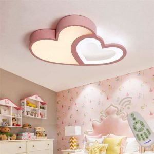 Luminaire LED Plafonnier Enfant Fille Garccedil on Chambre Lumiegrave re Suspension Dimmable avec teacute leacute commande Chic C