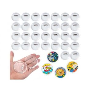 50 Pièces Badges Badge Personnalisé 58mm Badge Rond Transparent en Acrylique Pins Personnalisable Badges avec Épingle
