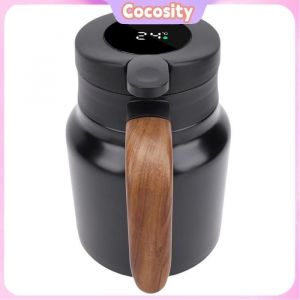 Cocosity Carafe Isotherme 1L Polyvalente - Cafetière et Théière Vacuum en Inox 316 - Pour Café Thé Lait - Noir mat