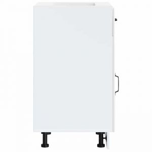 Moderne Placard de cuisine Lucca SWEETY Meuble bas de cuisine blanc brillant bois ing&eacute;nierie 50x46x81.5 cm BB936