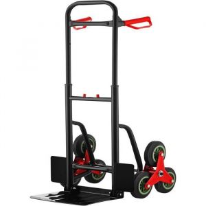 Chariot Diable Pliable-200 kg Capacité de chargeHauteur réglable 80-112cm Chariot de Transport de Bagages