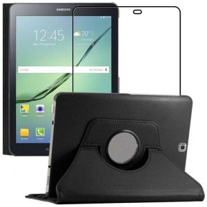 Coque + Verre Tremp&eacute; - ebestStar - Samsung Galaxy Tab S2 9.7 SM-T813 T815 T810 - &Eacute;tui Housse Support Rotatif 360 PU Cuir - Noir