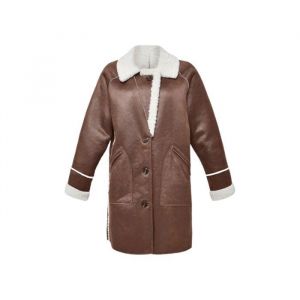 Manteau effet peau retournee Oakwood Ref 61250 Marron Vieilli