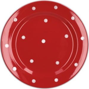 Assiette plate - Van Well - Emily - Ø 275 mm - Faïence - Rouge et blanc