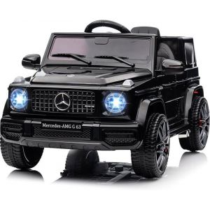 12V Voiture &Eacute;lectrique Enfant Sous Licence Mercedes G63 AMG T&eacute;l&eacute;commande 3 Vitesses Klaxon LED Musique - Noir