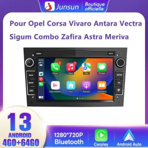 Junsun Autoradio Android 13 4Go+64Go pour Opel Corsa Vivaro Antara Vectra Sigum Combo Zafira Astra Meriva 7 &eacute;cran Tactile