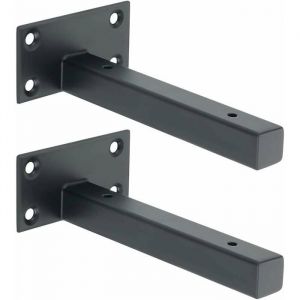 &Eacute;querre &Eacute;tag&egrave;re Industrielle Support Murale en Acier Inoxydable &Eacute;querre M&eacute;tallique pour Planches Flottantes (2Pcs)