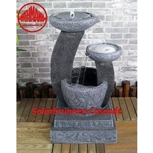 Fontaine Cascade Solaire Wehmann - Gris - Pompe 6V - Éclairage LED - Batterie Lithium