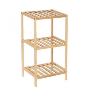 Etagère meuble étagère avec 3 tablettes en bois coloris naturel - Longueur 35  x Profondeur 30 x Hauteur 70 cm