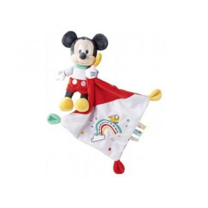 Peluche Mickey avec Mouchoir 21 X 21 Cm - Doudou Souris Enfant - Set Cadeau Naissance + 1 Carte tigre - Bébé