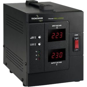 Tecnoware PowerReg 2000VA Stabilisateur monophas&eacute; Protection contre les fluctuations de courant pour TV syst&egrave;mes HiFi imprimante