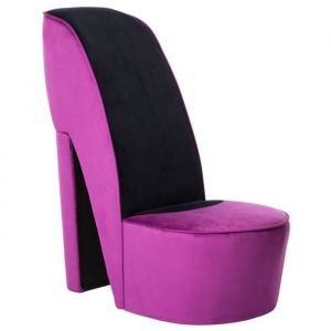 Fauteuil Salon MVS - Chaise en forme de chaussure à talon haut Violet Velours1075 Kg